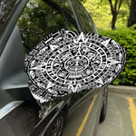 White And Black Maya Calendar Print Car Side Mirror Covers