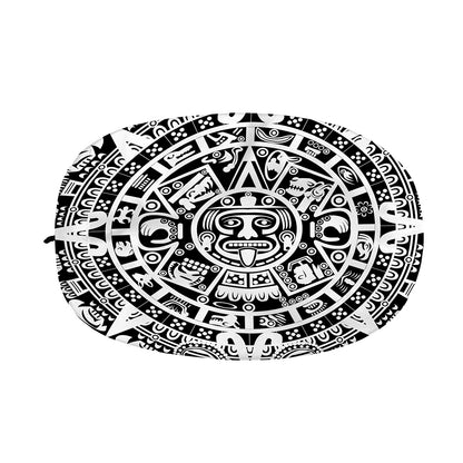 White And Black Maya Calendar Print Car Side Mirror Covers