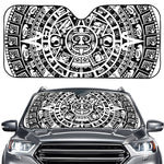 White And Black Maya Calendar Print Car Windshield Sun Shade