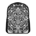 White And Black Maya Calendar Print Casual Backpack