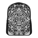White And Black Maya Calendar Print Casual Backpack