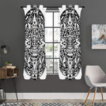 White And Black Maya Calendar Print Curtain