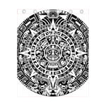 White And Black Maya Calendar Print Curtain