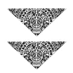 White And Black Maya Calendar Print Dog Bandana