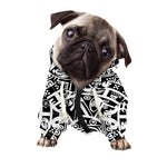White And Black Maya Calendar Print Dog Zip Up Hoodie