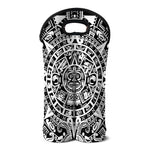 White And Black Maya Calendar Print Double Neoprene Wine Tote