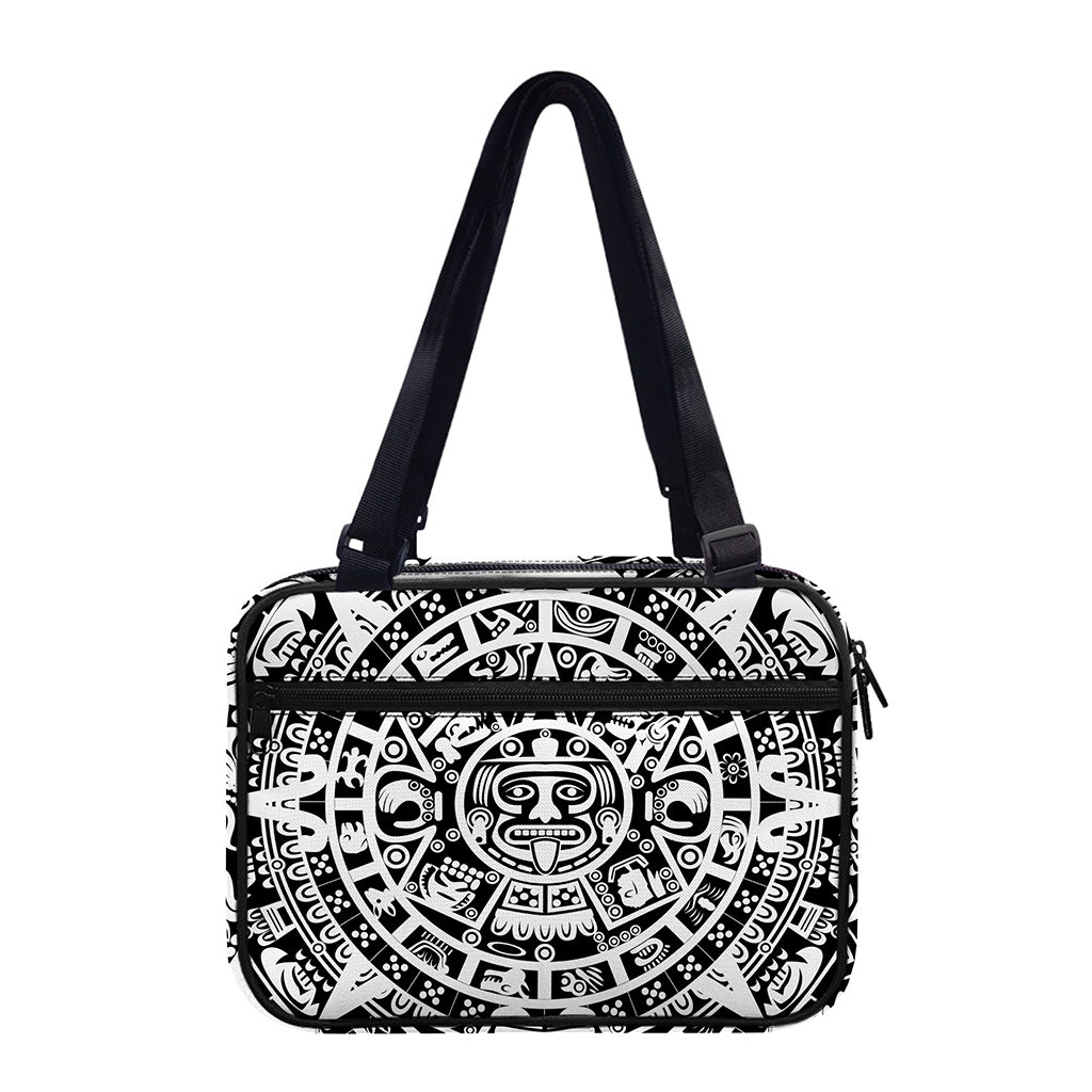 White And Black Maya Calendar Print Double Strap Bible Bag