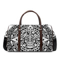 White And Black Maya Calendar Print Duffel Bag