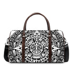 White And Black Maya Calendar Print Duffle Bag