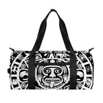 White And Black Maya Calendar Print Gym Bag