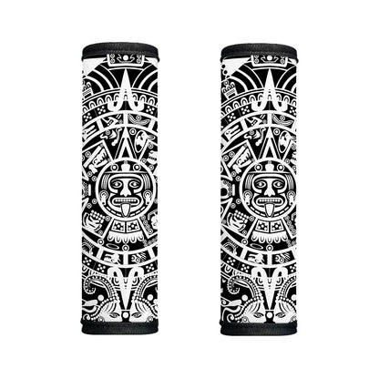 White And Black Maya Calendar Print Handle Covers