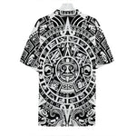 White And Black Maya Calendar Print Hawaiian Shirt