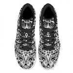 White And Black Maya Calendar Print High Top Leather Sneakers