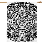 White And Black Maya Calendar Print House Flag