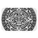 White And Black Maya Calendar Print Indoor Door Mat