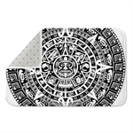 White And Black Maya Calendar Print Indoor Door Mat