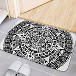 White And Black Maya Calendar Print Indoor Door Mat