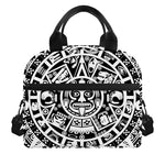 White And Black Maya Calendar Print Insulated Lunch Bag