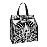 White And Black Maya Calendar Print Insulated Lunch Tote
