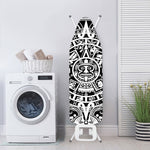 White And Black Maya Calendar Print Ironing Board Cover