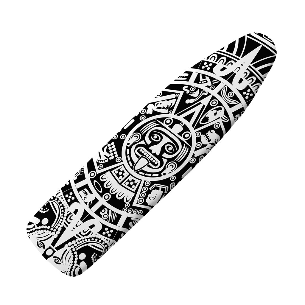 White And Black Maya Calendar Print Ironing Board Cover