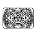 White And Black Maya Calendar Print Kitchen Mat