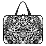 White And Black Maya Calendar Print Laptop Sleeve With Handle