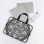 White And Black Maya Calendar Print Laptop Sleeve With Handle