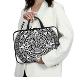 White And Black Maya Calendar Print Laptop Sleeve With Handle