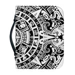 White And Black Maya Calendar Print Leather Bible Cover