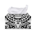 White And Black Maya Calendar Print Leather Tissue Box Cover