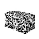 White And Black Maya Calendar Print Leather Tissue Box Cover