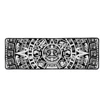 White And Black Maya Calendar Print Long Kitchen Mat