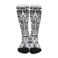 White And Black Maya Calendar Print Long Socks