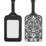 White And Black Maya Calendar Print Luggage Tag