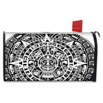 White And Black Maya Calendar Print Mailbox Cover