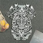 White And Black Maya Calendar Print Men's Bodysuit