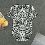 White And Black Maya Calendar Print Men's Bodysuit