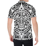 White And Black Maya Calendar Print Men's Shirt
