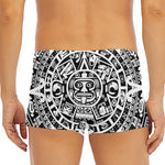 White And Black Maya Calendar Print Men's Short Boxer Briefs