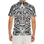 White And Black Maya Calendar Print Men's Short Sleeve Rash Guard