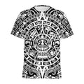 White And Black Maya Calendar Print Men's Athletic T-Shirt