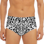 White And Black Maya Calendar Print Men's Triangle Swim Briefs