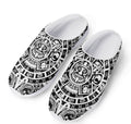 White And Black Maya Calendar Print Mesh Casual Shoes