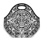White And Black Maya Calendar Print Neoprene Lunch Bag