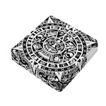 White And Black Maya Calendar Print Outdoor Seat Cushion Cover