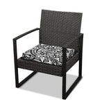 White And Black Maya Calendar Print Outdoor Seat Cushion Cover