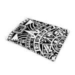 White And Black Maya Calendar Print Pet Cooling Mat Cover