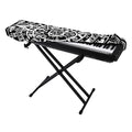 White And Black Maya Calendar Print Piano Keyboard Cover