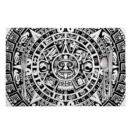 White And Black Maya Calendar Print Placemat